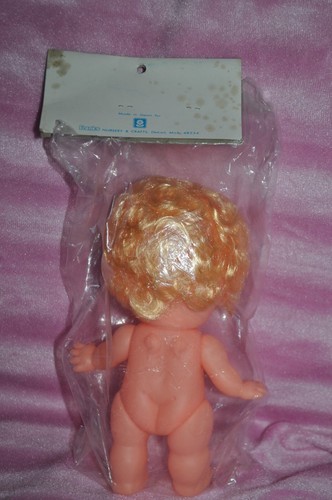 Vintage Cupid Doll 8" Rubber Baby Blonde Hair Blue Eyes Made in Japan - Picture 5 of 10