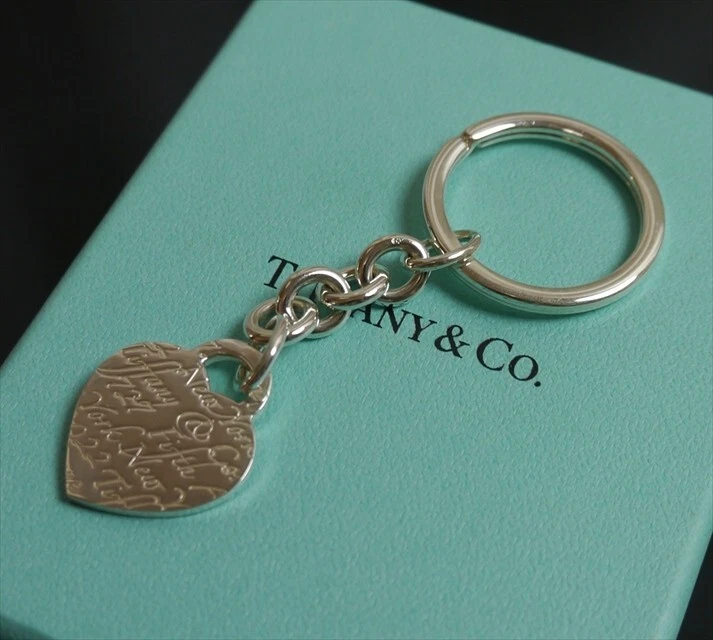 Autentico portachiavi Tiffany & Co. note di cuore argento sterling #10024 - Immagine 2 di 4