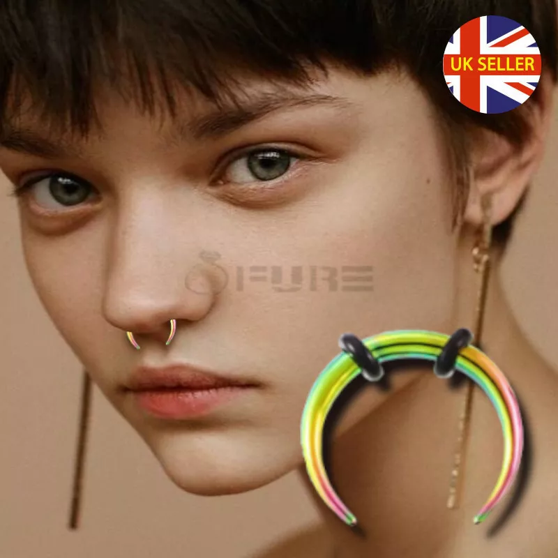 Barbell piercing nose sale
