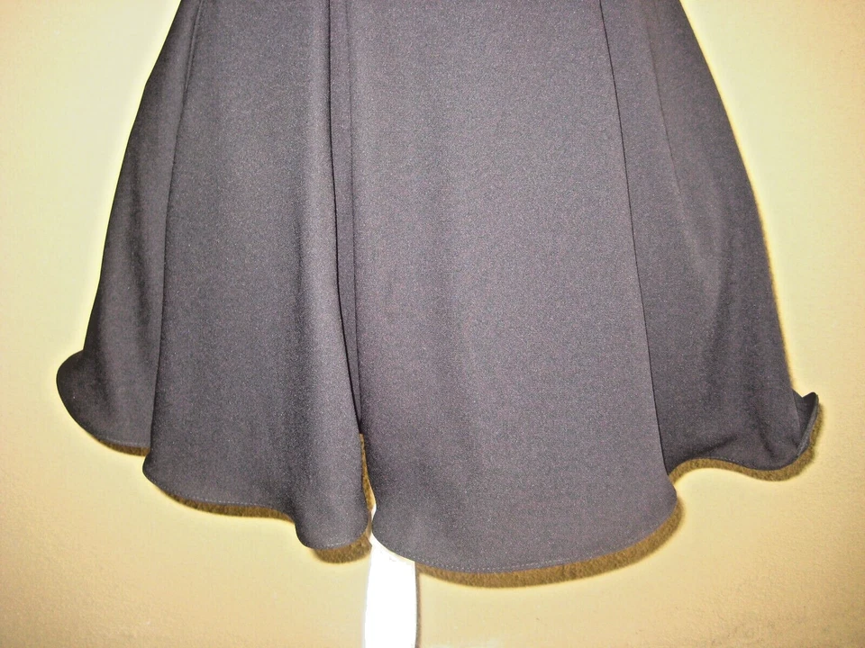 Vestido de fiesta vintage Tadashi negro calce/acampanado lentejuelas corpiño tul manga gorra 6 Foto 3 de 4