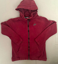 Nike Womens XS Tech Fleece Style Full Zip Hoodie Burgundy Maroon Swoosh