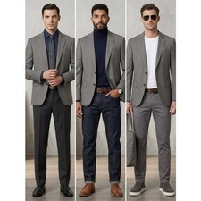 Emporio Armani G-Line Super 130s Blazer Virgin Wool Sport Coat in Gray Size 50