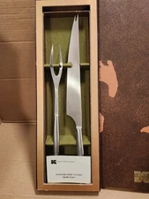 Kalmar Designs Stainless Steel 2 Piece Carving Set Cutlery in Original Box Italy