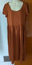 Christy Dawn Women's Prairie Midi Dress Size XL Rust Short Sleeve USA
