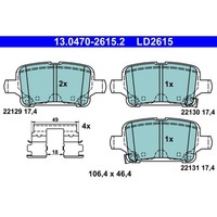 Bremsbelagsatz Scheibenbremse ATE 13.0470-2615.2 FüR Opel Astra K