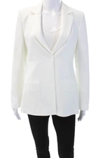 Lafayette 148 New York Womens Hook Closure Notched Lapel Blazer White Size 2
