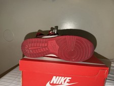 Nike Dunk Men s Low Top Leather Lace-Up Sneakers Red/White Colorblock
