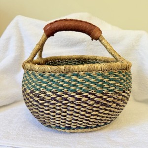 African Ghana Bolga Medium Sized Woven Market Basket