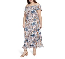 Rachel Roy Plus Size Women’s Wonderlust Off The Shoulder Maxi Dress (Blush, 3X)