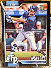 Josh Lowe True Black Border 2026 Topps Series 1 /75 No. 183 Clean