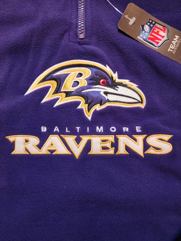JAQUETA MASCULINA DE LÃ BALTIMORE RAVENS REEBOK - NFL ONFIELD quarto de zíper 2XL NOVA NOS - Imagem 2 de 4