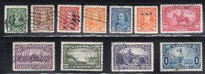 Canada 1935 Complete Set of 11 Geo. V & Pictorials, Scott 217-227 used