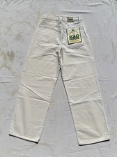 Deadstock Vintage White Solo Semore Made In USA Denim Jeans 10 1/2  Leg Opening