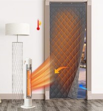 RYB HOME Thermal Insulated Door Curtain W34xL82 Gray Noise Blocking Winter Panel