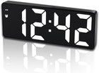 Digital Alarm Clock for Bedroom,Mirror Surface LED Electronic Clocks,Adjustable 