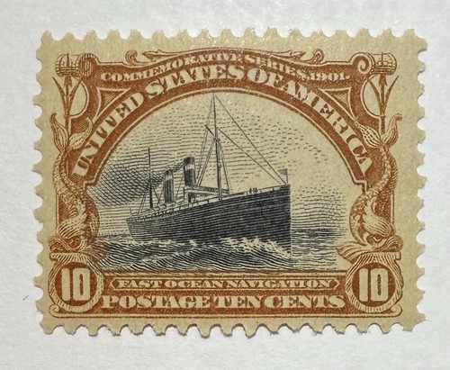 US #299 1901 10c yellow brown & black Pan-Pacific “Fast Ship” MLH/VF; $115 SCV
