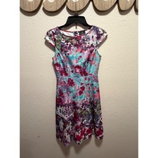 Adrianna Papell Women's Floral Print Cap Sleeve Sheath Dress