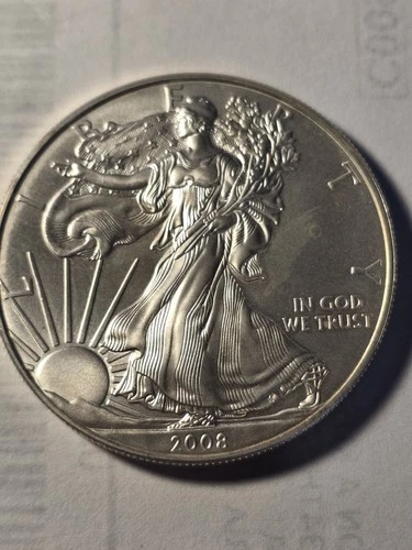 2008 Silver Eagle $1 Dollar 1oz Uncirculated .999 -MS-Brilliant Uncirculated
