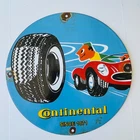 Vintage Continental Tyres 1871  Porcelain Enamel Advert Sign 11.75" Single Sided