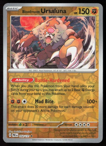 Bloodmoon Ursaluna #54/131 (Reverse Holo) NM SV: Prismatic Evolutions Pokemon