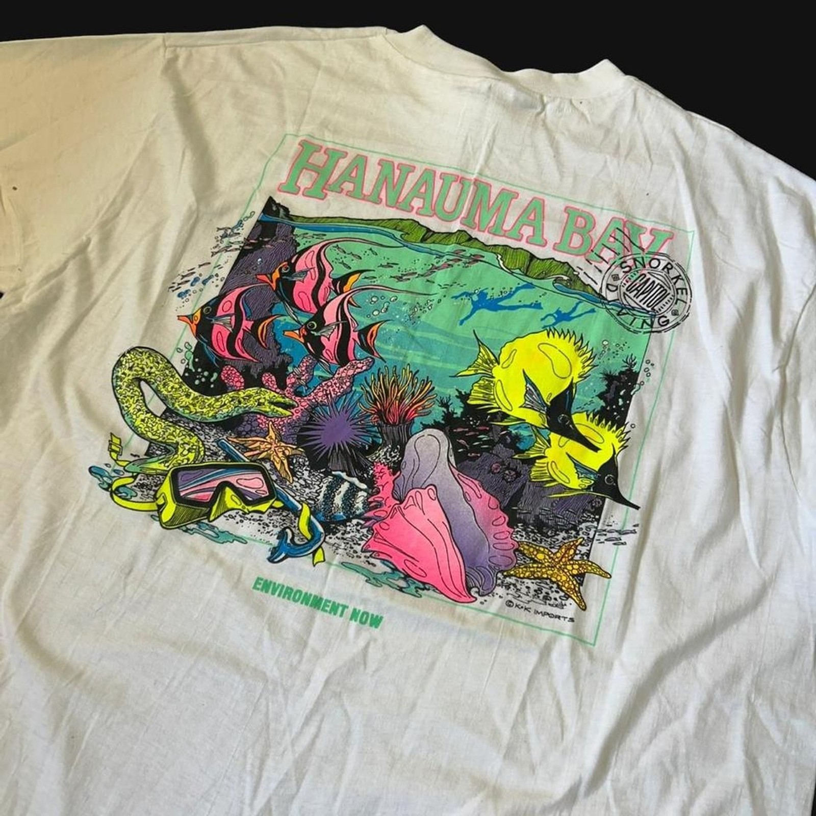 Vintage 90s Hanauma Bay Hawaii surf single stitch tee shirt