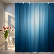 Elegant Blue Shower Curtain - Waterproof Fabric, Modern Design