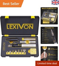 Refillable Aluminum Butane Soldering Iron with 75-Minute Run Time, 13-Piece Set