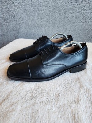 Bruno Magli Branson Martico cap-toe Derby Shoes Black Leather Lace Up Mens 10 M 