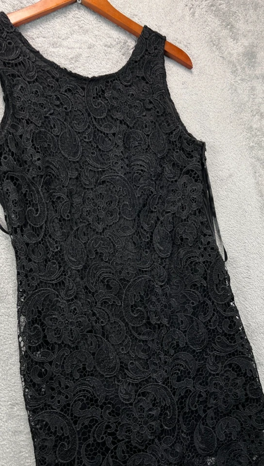 Annabella Mujer Mediano Negro Encaje Vestido Cóctel Formal Vestido Sin Mangas Funda Foto 2 de 4