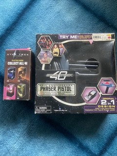 Star Trek Collectible Glass & 40th Anniversary Phaser Pistol