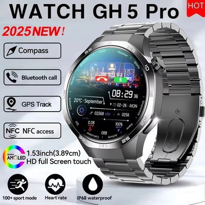 Watch 5 Pro GPS smartwatch 360 AMOLED NFC BT call waterproof