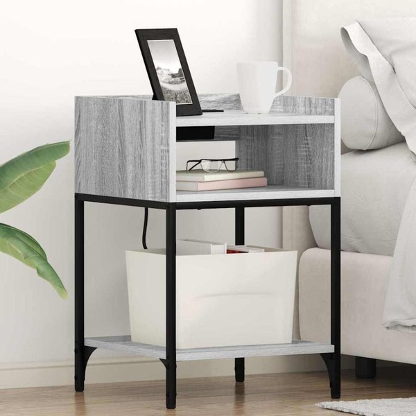 Nachttische 2 Pcs Grau Sonoma 40 X 40 X 61 Cm Holzwerkstoff-image