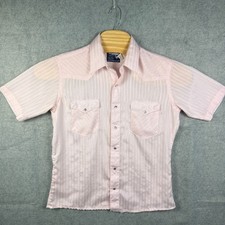 Vintage 70s Wrangler Western X-Long Tails Shirt Mens 16 (L) Pearl Snap USA Made