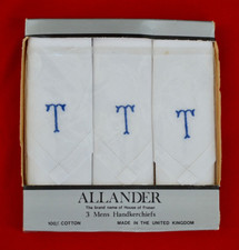 ORIGINAL VINTAGE: ALLANDER SET MIT DREI HERREN TASCHENT&Uuml;CHERN - 100% BAUMWOLLE!