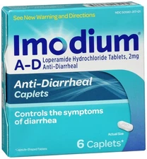 Imodium A-D Loperamide Hydrochloride 2 mg Anti-Diarrheal Caplets 6 EA