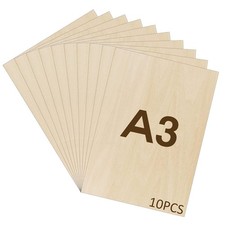 10 Stück 2mm A3 Sperrholzplatten Holzplatten für Bastelarbeiten und Modellbau
