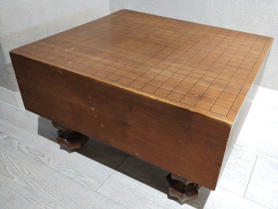 Vintage Japanese Goban IGO Game Wooden Go Board Only W17.7×D16.1in 528oz W/ Legs