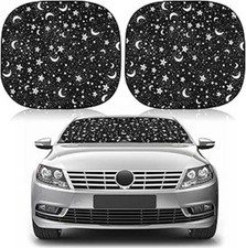 2 PCS Windshield Sun Shade for Car Fo Style: Star MoonSize: 31.75 X 28.75 Inch