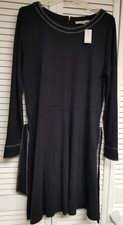 LOFT Women's A-Line Long Sleeve Dress w/Belt - Black