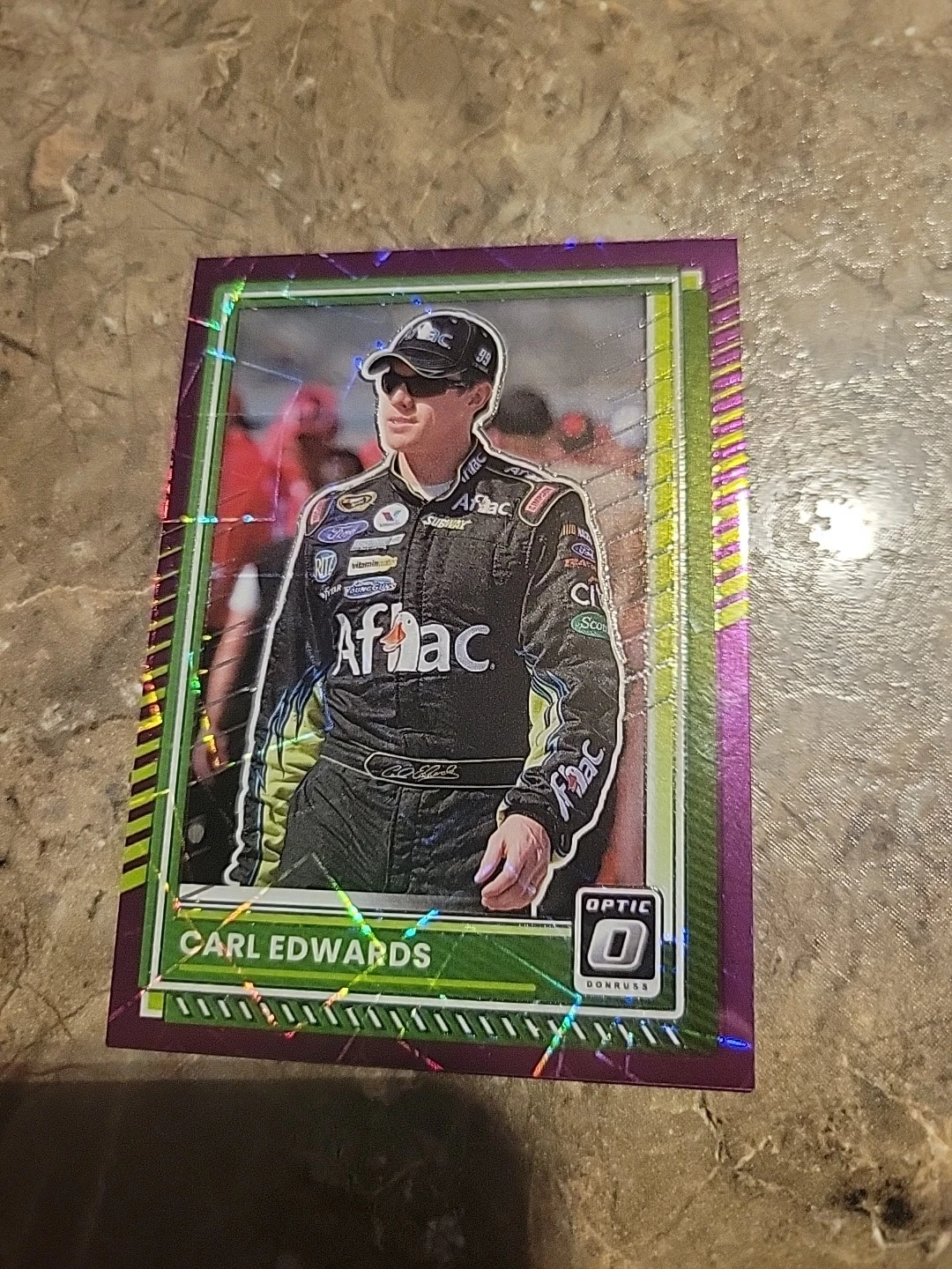 Carl Edwards 2025 Donruss Racing NASCAR Optic Green/purple 5/59 #12