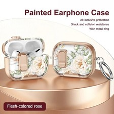 For Apple AirPods Pro 3 2 4 Luxury Flower Earphone Case Cover With Hook