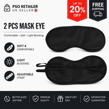 2x Silk Sleep Eye Mask Soft Light Blocking Travel Relax Eyeshade UK