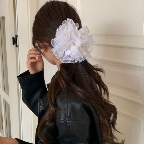 Multilayer Large Lace Hair Tie Elastic Exaggerated Hair Ring Daily - Picture 8 of 18