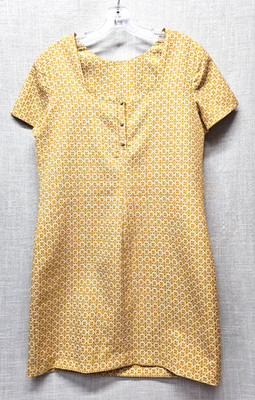 Antoni & Alison London Gold Embossed Jacquard Sheath Dress L DS36