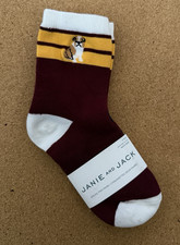 NWT Janie and Jack Sock Set 4-5Y Burgundy Striped Bulldog 2 Pairs