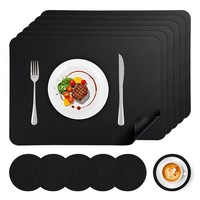 Tischsets Abwaschbar 6Er Set Untersetzer Lederoptik Platzsets HitzebestäNdig