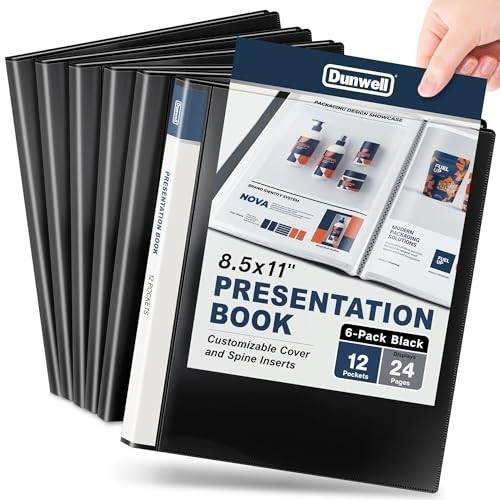 Presentation Binder 12 Pocket, 24 Page, 8.5x11, 6 Pack Black