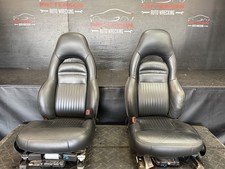 97-04 Chevy Corvette Front Power Driver Passenger Seats Black Leather 193