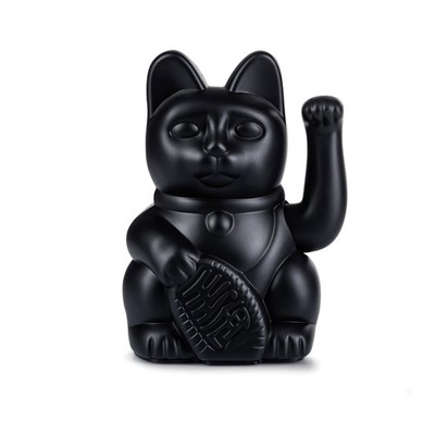 Products Lucky Cat Winkekatze in der Farbe Schwarz aus Kunststoff, 15cm, 330466