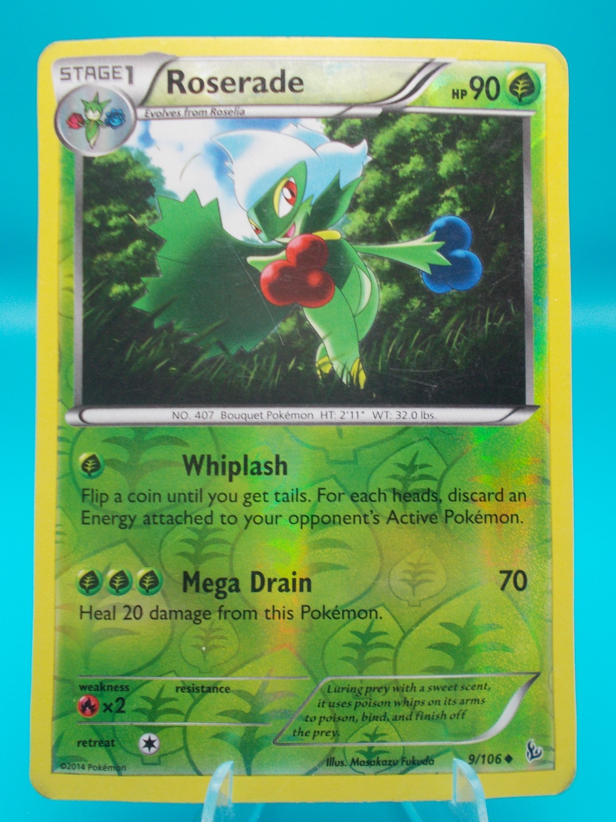 Roserade 9/106 Flashfire Pokémon TCG Reverse Holo Lightly Played